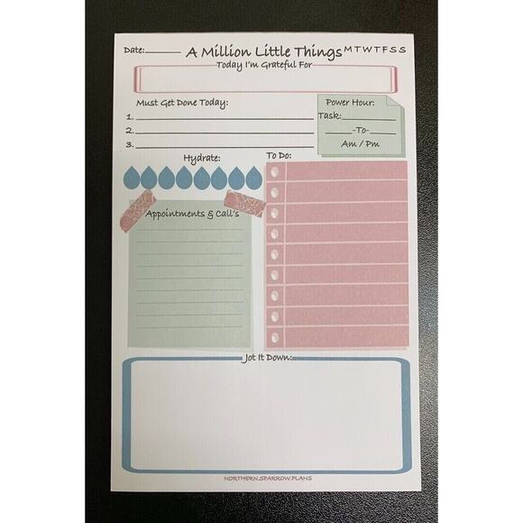 A Million Little Things Daily Planner Notepad 6x4 - Picture 2 of 7
